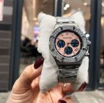 Audemars Piguet Replica Swiss Movement Lady 37mm Pink Dial Japan Quartz Movement Watch